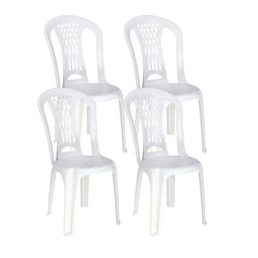 Imagem de Kit 4 Cadeiras de Plastico Sem Braco Laguna Tramontina Basic