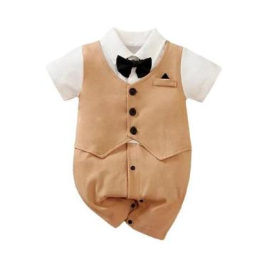 Imagem de Macacão De Algodão Estilo Cavalheiro Para Bebês, Meninos E Meninas De 