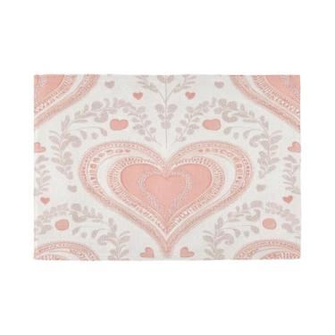 Imagem de Burbuja Jogo americano moderno de coração dos namorados, conjunto de 4, tapetes de mesa laváveis antiderrapantes, resistentes ao calor, para cozinha, mesa de jantar, ambientes internos e externos