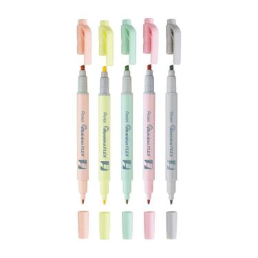 Imagem de Kit Com 5 Marca Texto Illumina Flex Pentel