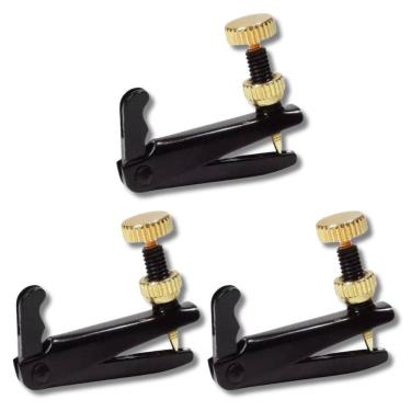 Imagem de Kit 3 Micro Afinador Violino Svn-03 Preto E Dourado Smart
