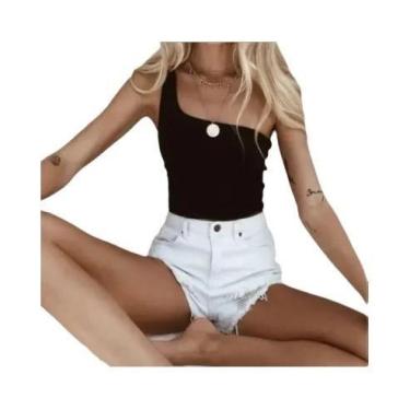 Imagem de Top Cropped Feminino De Um Ombro Só Sem Mangas Para O Verão, Blusa Reg