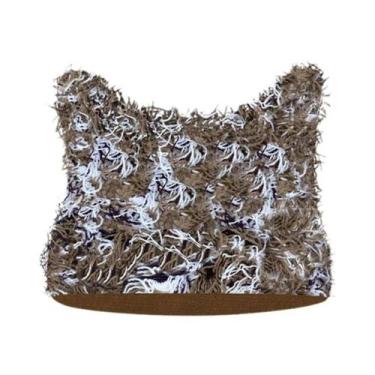 Imagem de Gorro Unissex De Inverno Estilo Hip Hop Com Orelhas De Gato Desgastada