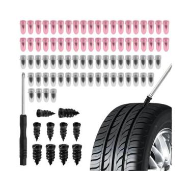 Imagem de Kit De Reparo Rápido De Pneus Furados Para Carros: Pregos, Parafusos E