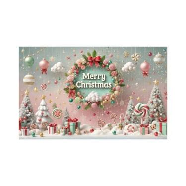 Imagem de Banner De Fundo Festivo De Feliz Natal Com Bengala Doce, Fio De Prata,