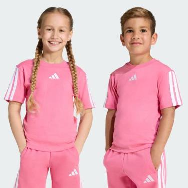 Imagem de Camiseta Adidas 3 Stripes Infantil Pink, 7 ANOS