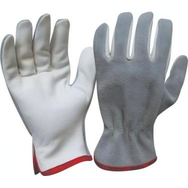 Imagem de Par Luva De Raspa Vaqueta Mista Epi Cano Curto Segurança - Plastcor