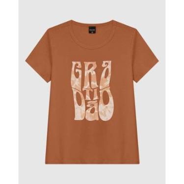 Imagem de Camiseta Feminina Manga Curta Estampa Frontal Em Malha Algodão-Feminino