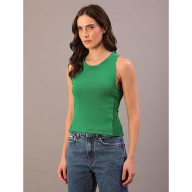 Imagem de Blusa Feminina Cropped Texturizada Calvin Klein Jeans - Verde Médio-Feminino