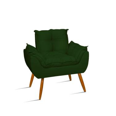 Imagem de Poltrona Decorativa Opala Sala Quarto Escritório Suede Fibra Siliconada Verde Balaqui D...