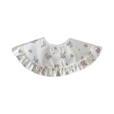 Imagem de Babador De Renda Para Bebê Menina Estilo Princesa Em Gaze Grande Ajust