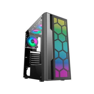 Imagem de Gabinete Gamer k-mex Multiverso CG-02TT - RGB ATX Preto, Preto