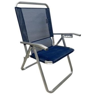 Imagem de Cadeira De Praia Noronha Oversize 140kg Sanete Ronchetti, Azul escuro