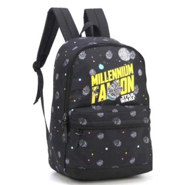 Imagem de Mochila de Costas Escolar Infantil Juvenil Star Wars Preto - Luxcell