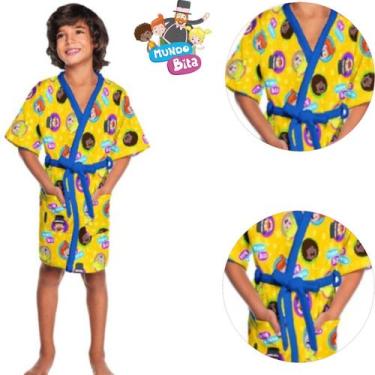 Imagem de Roupão de Banho de Menino Aveludado Infantil Kids Divertido - Lepper, 