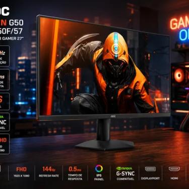 Imagem de Monitor Gamer Aoc Agon G50 27" Full Hd Ips 144hz 0,5ms G-sync HDMI/displayport - 27g50f/57