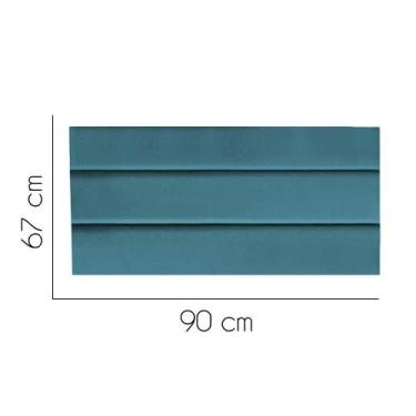 Imagem de Painel Estofada Turim 90 Cm Solteiro Quarto Para Cama Box Suede Azul T