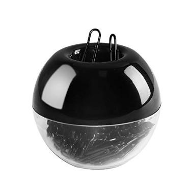 Imagem de Clipes de papel magnético redondo de 2,5 cm com clipes de papel de 28 mm para organizador de mesa moderno de materiais de escritório para home school N office, Preto