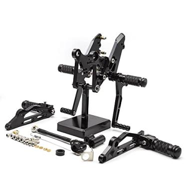 Imagem de CNC Motocicleta Ajustável Pegs Traseiros Conjunto Traseiro Pedal de Troca de Freio Pedal Compatível com GROM 125 MSX125 2012 2013 2014 2015 Preto