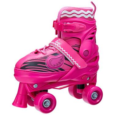 Imagem de Patins 4 Rodas Ajustáveis com Luz Fenix Rosa