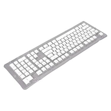 Imagem de Teclado de teclado, 108 teclas ABS Keycaps Dupla camada Transmissão de luz de duas cores Layout de tecla alta e baixa Teclado mecânico de 61 87 104 108 teclas(Branco)