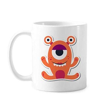 Imagem de Caneca de cerâmica com monstro laranja universo e alienígena cerâmica xícara de café e porcelana