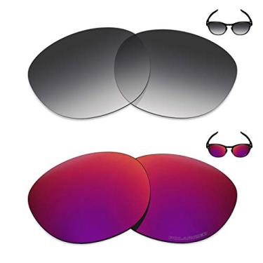Imagem de Mryok+ 2 pares de lentes polarizadas de substituição para óculos de sol Oakley Latch – Cinza dégradé tingido/Midnight Sun