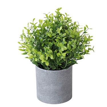 Imagem de heave Mini plantas artificiais em vaso, arbusto de plástico falso, plantas verdes artificiais para decoração de casa, jardim, banheiro, presente de boas-vindas, 9