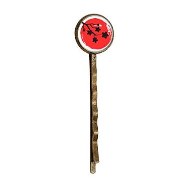 Imagem de Pino de cabelo de metal retrô com pintura de pincel japonês