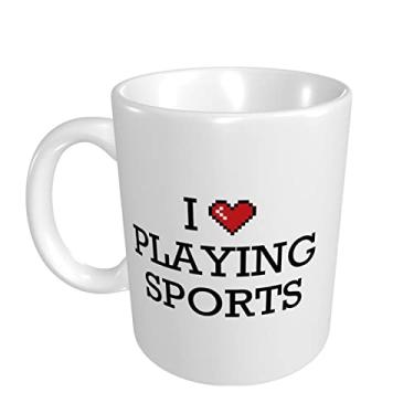 Imagem de Abipuir Caneca engraçada de café I Love Playing Sports Presentes para o pai que não quer nada canecas de café engraçadas