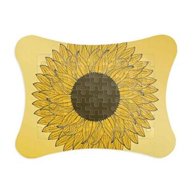 Imagem de Moldura de quebra-cabeça de planta de girassol amarela para decoração de imagem