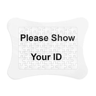 Imagem de Por favor, mostre sua carteira de identificação, moldura de quebra-cabeça com símbolo preto, ornamento de jogo de quebra-cabeça