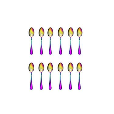 Imagem de Colher de Cha Furta Cor Metal Inox Colorido Elite Jogo 12un