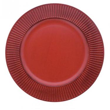 Imagem de Sousplat Listras Vermelho 33 Cm Polipropileno - Mimo Style