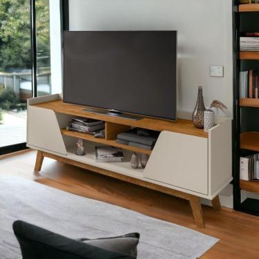 Imagem de Rack com Nichos Turim Off White e Naturalle Bechara