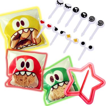 Imagem de Kit Lancheira Escolar Infantil Garfinho Saquinhos Forma Star