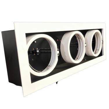 Imagem de Plafon Embutir Retangular P/3xar111 Br Tex Ar Flex 360g Ref.1300/3 - Dimlux Dimlux