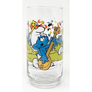 Imagem de 1983 Hardees Harmony Smurf Copo de vidro para colecionador de 340 g