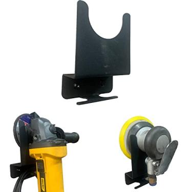 Imagem de Gijok Suporte de esmerilhadeira angular Suporte de montagem na parede para moedor de 12,7 cm, 1 suporte de parede de chave de impacto, rack de armazenamento para rebarbadoras angulares, cortadores, polidores etc