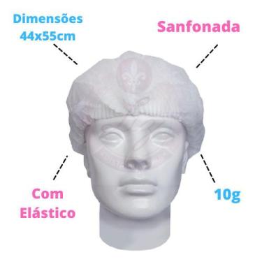 Imagem de 200 Touca TNT Descartável Branca Liz Produto de Beleza PREMIUM - Liz P