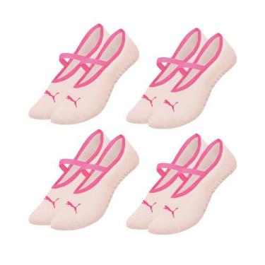 Imagem de 4 Pares De Meias Femininas Para Pilates Antiderrapante Sapatilha - Sel