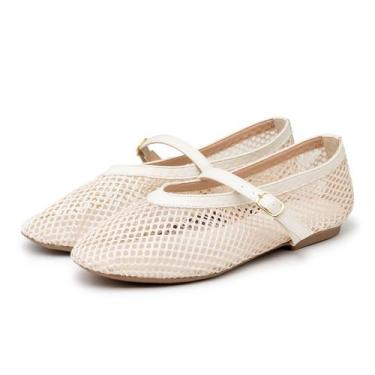 Imagem de Sapatilha Vazada Boneca Feminino Tira e Fivela Delicado Confortável - 