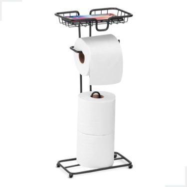 Imagem de Porta Papel Higiênico Dispenser Porta Celular Banheiro Lavabo Decoraçã