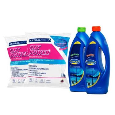 Imagem de KIT 2 Cloro 1KG Para Piscina+ Algicida + Clarificante  - Asralpool