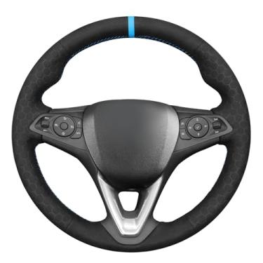 Imagem de MEWANT Capa de volante costurada à mão para Opel Astra(K) 2015-2020/Corsa(E) 2014-2019/Crossland X 2017-2020/Grandland X 2017-2020/Insígnia (CT) B 2017-2020/Karl 2015-2020/Z afira(C) 200 16-2019