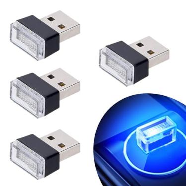 Imagem de Lâmpadas de atmosfera interior de carro USB Febryteld, mini lâmpadas LED USB universal para iluminação ambiente interior de carroFebrytold azul FBT2020060212