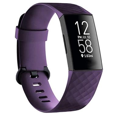 Imagem de Pulseiras de substituição compatíveis com Fitbit Charge 4/Fitbit Charge 3 para mulheres e homens, pulseiras esportivas de silicone para fitness para mulheres e homens, pequenas e grandes