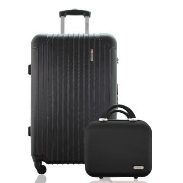 Imagem de Kit Mala de Viagem Grande Rígida Despachada Rodas 360º Cadeado Segredo