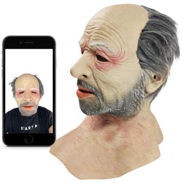 Imagem de Mascara Realista Velho Idoso Latex 3D Homem Velhinho Hallowen Festa Fantasia Realistica