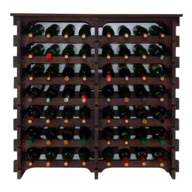 Imagem de Adega Vinho Madeira 56 Garrafas Tipo Mesa Cor Imbuia C08 Cevey Adegas 